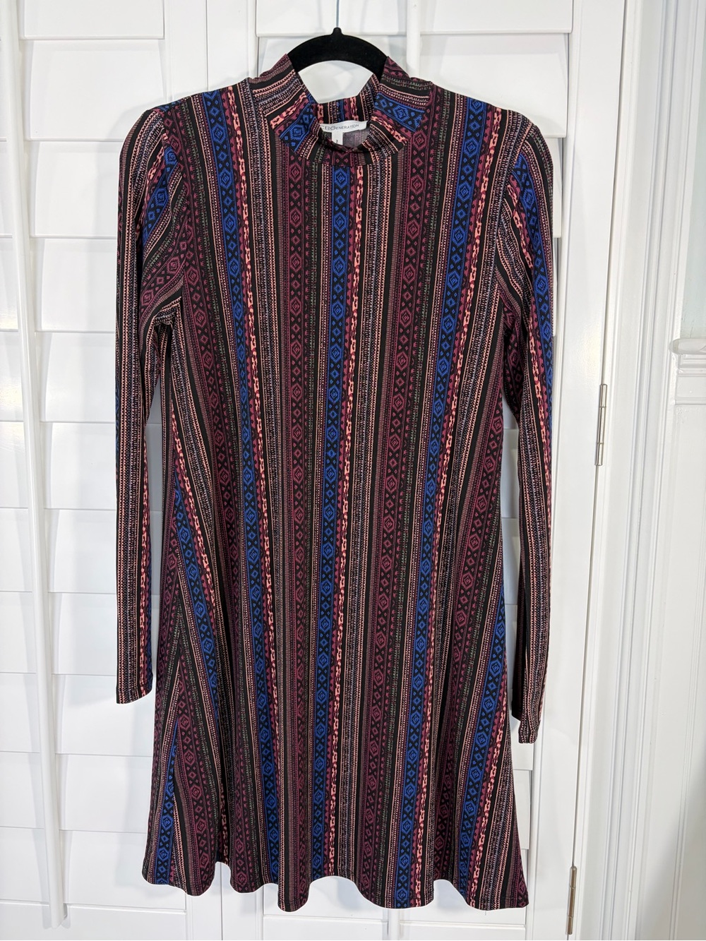 NWT BCBGeneration Multicolor Striped Long Sleeve Mock Neck Dress (S)